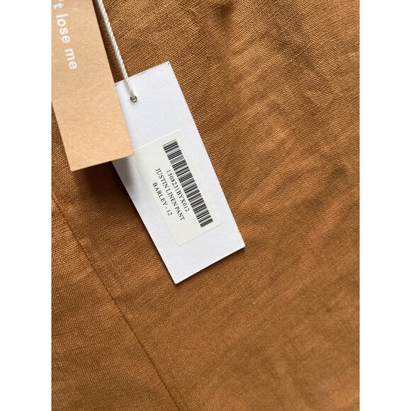 Reformation Justin Linen Pants in Barley size 12 NWT - Picture 3 of 10